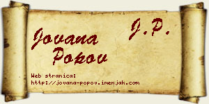 Jovana Popov vizit kartica